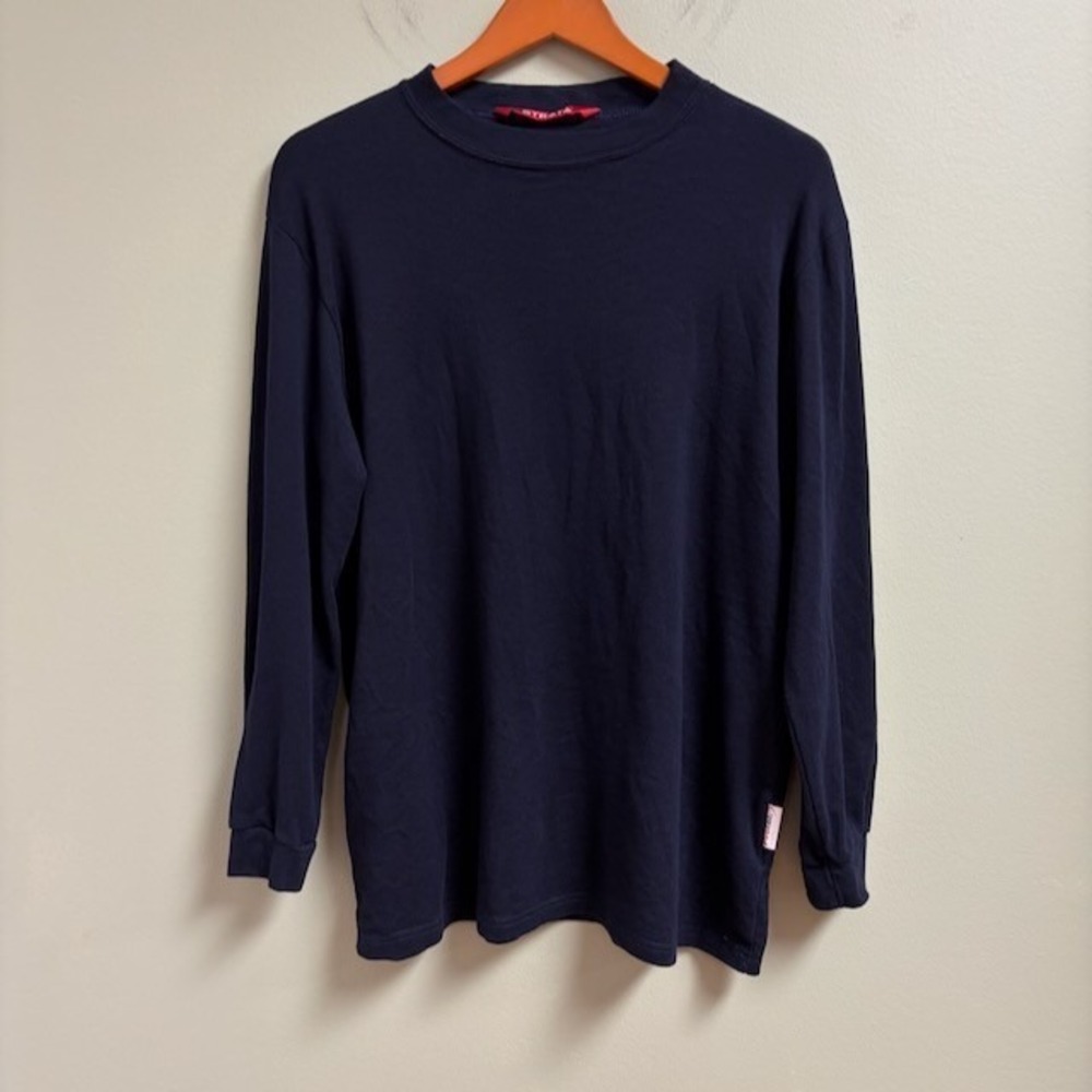 Strata Mens Fire Flame Retardant Long Sleeve Shirt Size 2XL Navy Work Utility